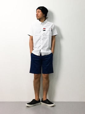 「FTC（エフティーシー）のアイテム（帽子）」を使った、B-chanさん（メンズ・168cm）の夏コーディネート