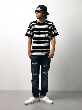 「CHAPTER WORLD select （チャプターワールドセレクト）のアイテム（帽子）」を使った、B-chanさん（メンズ・168cm）の夏コーディネート