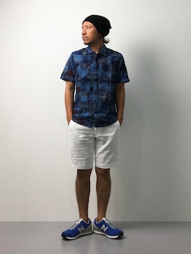 「SETTING CRACKS（セッティングクラックス）のアイテム（パンツ）」を使った、B-chanさん（メンズ・168cm）の夏コーディネート