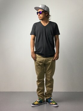 「BEAMS T（ビームスティー）のアイテム（キャップ）」を使った、B-chanさん（メンズ・168cm）の夏コーディネート