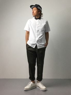 「MONKEY TIME（モンキータイム）のアイテム（帽子）」を使った、B-chanさん（メンズ・168cm）の夏コーディネート