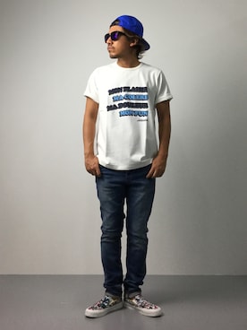 「BURTON（バートン）のアイテム（キャップ）」を使った、B-chanさん（メンズ・168cm）の夏コーディネート