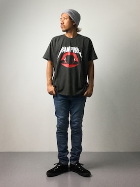 「STUDIOUS（ステュディオス）のアイテム（シューズ）」を使った、B-chanさん（メンズ・168cm）の夏コーディネート
