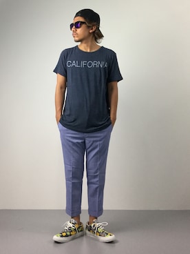 「AZUL by moussy（アズールバイマウジー）のアイテム（キャップ）」を使った、B-chanさん（メンズ・168cm）の夏コーディネート