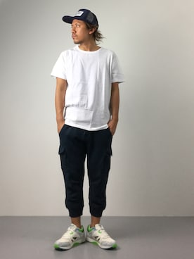 「アーミー」｜「アイテム（キャップ）」を使った、B-chanさん（メンズ・168cm）の夏コーディネート