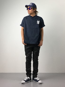 「VISION（ヴィジョン）のアイテム（シューズ）」を使った、B-chanさん（メンズ・168cm）の夏コーディネート