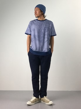 「AZUL by moussy（アズールバイマウジー）のアイテム（キャップ）」を使った、B-chanさん（メンズ・168cm）の夏コーディネート