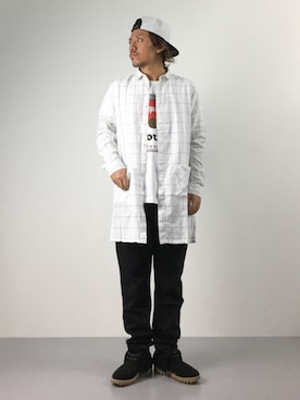 「MONKEY TIME（モンキータイム）のアイテム（シューズ）」を使った、B-chanさん（メンズ・168cm）の夏コーディネート