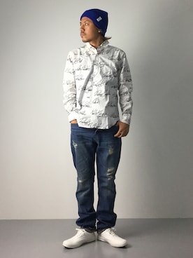 「LUCA/LADY LUCK LUCA（ルカ/レディラックルカ）のアイテム（シューズ）」を使った、B-chanさん（メンズ・168cm）の夏コーディネート