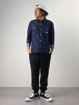 「shirts．（シャツ）のアイテム」を使った、B-chanさん（メンズ・168cm）の夏コーディネート