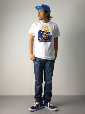 「glamb（グラム）のアイテム（シューズ）」を使った、B-chanさん（メンズ・168cm）の夏コーディネート