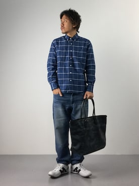 「mobus（モーブス）のアイテム」を使った、B-chanさん（メンズ・168cm）の秋コーディネート