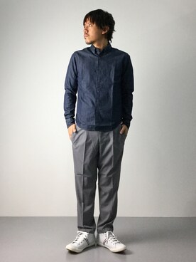 「mobus（モーブス）のアイテム」を使った、B-chanさん（メンズ・168cm）の秋コーディネート