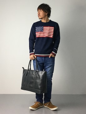 「mobus（モーブス）のアイテム」を使った、B-chanさん（メンズ・168cm）の秋コーディネート