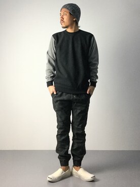 「NANO universe（ナノユニバース）のアイテム（ニットキャップ/ビーニー）」を使った、B-chanさん（メンズ・168cm）の秋コーディネート