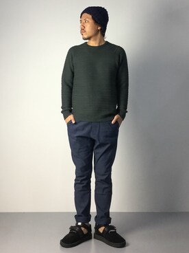 「SHIPS JET BLUE（シップスジェットブルー）のアイテム（ニットキャップ/ビーニー）」を使った、B-chanさん（メンズ・168cm）の秋コーディネート