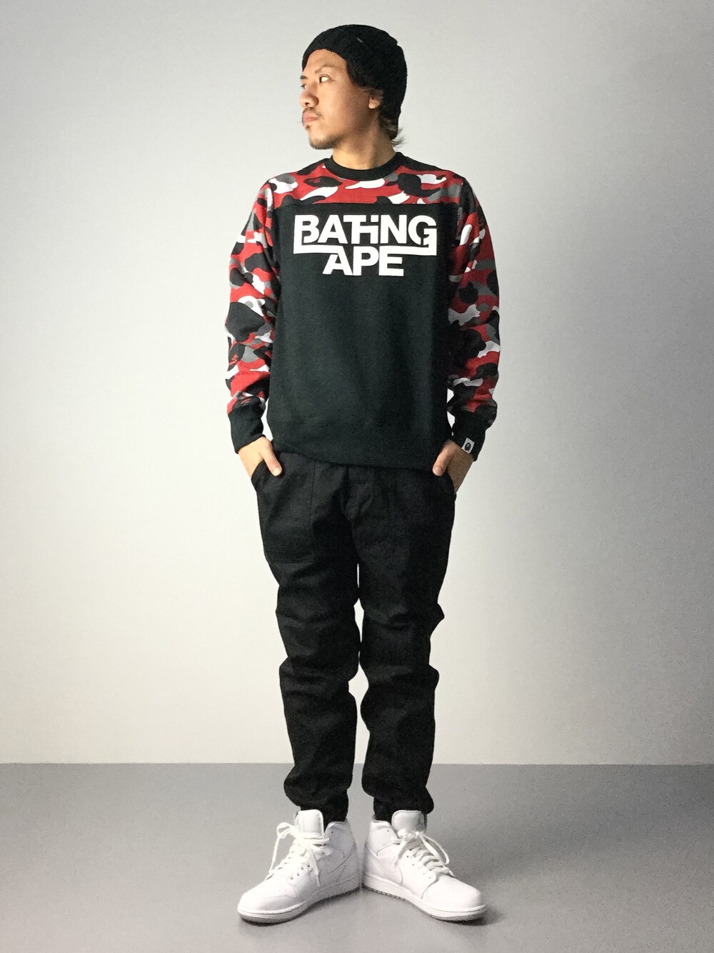 A BATHING APEのスウェットを使った人気ファッションコーディネート