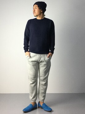 「NANO universe（ナノユニバース）のアイテム（ローファー）」を使った、B-chanさん（メンズ・168cm）の秋コーディネート