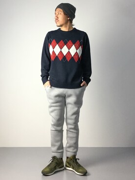 「SHIPS JET BLUE（シップスジェットブルー）のアイテム（ニットキャップ/ビーニー）」を使った、B-chanさん（メンズ・168cm）の秋コーディネート