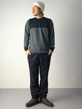 「COLE HAAN（コールハーン）のアイテム（ブーツ）」を使った、B-chanさん（メンズ・168cm）の秋コーディネート