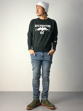 「SHIPS JET BLUE（シップスジェットブルー）のアイテム（デニムパンツ）」を使った、B-chanさん（メンズ・168cm）の秋コーディネート
