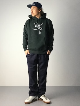 「green label relaxing（グリーンレーベルリラクシング）のアイテム（キャップ）」を使った、B-chanさん（メンズ・168cm）の秋コーディネート