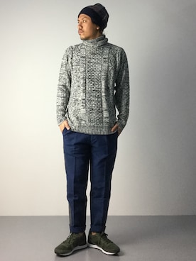 「L.H.P（エルエイチピー）のアイテム（ニット/セーター）」を使った、B-chanさん（メンズ・168cm）の秋コーディネート