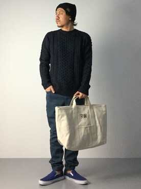 「Alpha Industries（アルファインダストリーズ）のアイテム（ニットキャップ/ビーニー）」を使った、B-chanさん（メンズ・168cm）の秋コーディネート