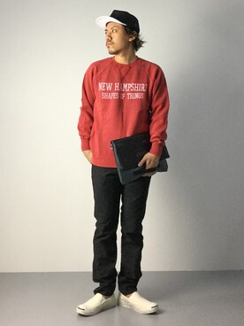 「JACKROSE（ジャックローズ）のアイテム（キャップ）」を使った、B-chanさん（メンズ・168cm）の秋コーディネート