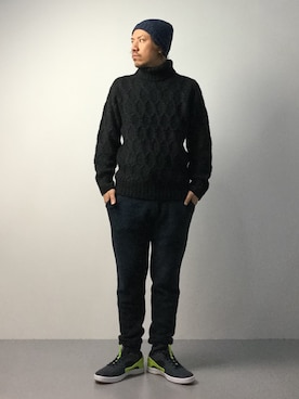 「BEAMS F（ビームスエフ）のアイテム（帽子）」を使った、B-chanさん（メンズ・168cm）の秋コーディネート