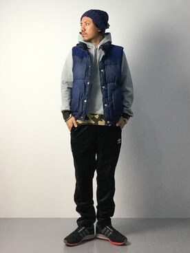「URBAN RESEARCH Sonny Label（アーバンリサーチサニーレーベル）のアイテム（ダウンベスト）」を使った、B-chanさん（メンズ・168cm）の秋コーディネート
