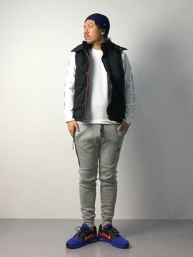 「STUSSY（ステューシー）のアイテム（ニットキャップ/ビーニー）」を使った、B-chanさん（メンズ・168cm）の秋コーディネート