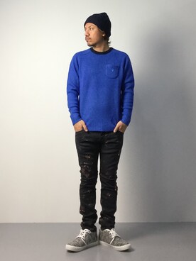 「SHAREEF（シャリーフ）のアイテム（パンツ）」を使った、B-chanさん（メンズ・168cm）の秋コーディネート