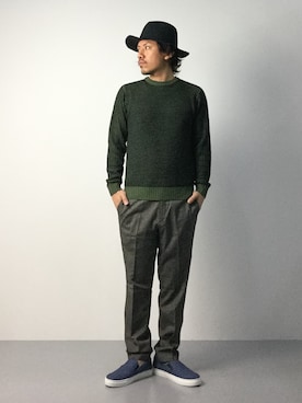 「UP START（アップスタート）のアイテム（帽子）」を使った、B-chanさん（メンズ・168cm）の秋コーディネート