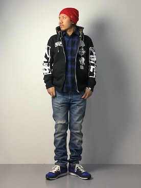 「Dickies（ディッキーズ）のアイテム（帽子）」を使った、B-chanさん（メンズ・168cm）の秋コーディネート