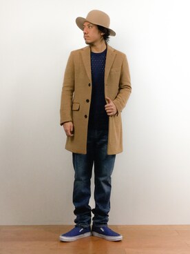 「HAMNETT（ハムネット）のアイテム（ジャケット/アウター）」を使った、B-chanさん（メンズ・168cm）の冬コーディネート