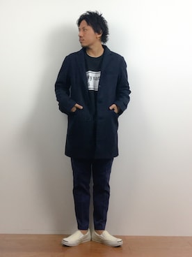 「YEVS（イーブス）のアイテム（ジャケット/アウター）」を使った、B-chanさん（メンズ・168cm）の冬コーディネート
