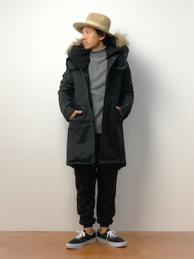 「DETAILS（ディテールズ）のアイテム（モッズコート）」を使った、B-chanさん（メンズ・168cm）の冬コーディネート
