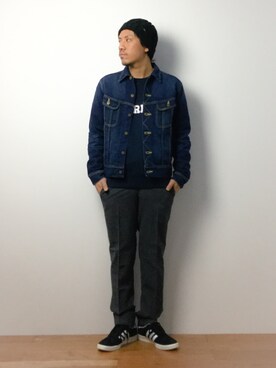 「DETAILS（ディテールズ）のアイテム（スウェット）」を使った、B-chanさん（メンズ・168cm）の冬コーディネート