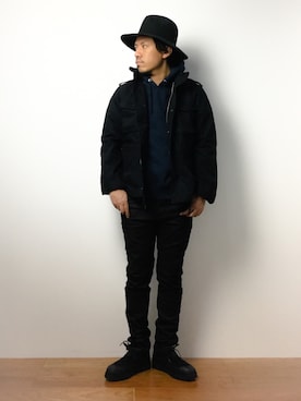 「CABANE de ZUCCa（カバンドズッカ）のアイテム」を使った、B-chanさん（メンズ・168cm）の冬コーディネート