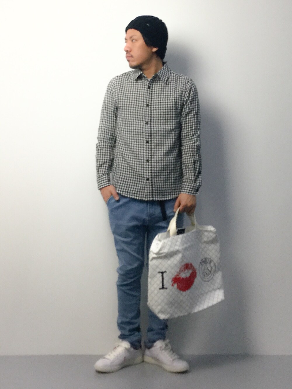 「UP STARTのWガーゼシャツ 【Revo.】（シャツ/ブラウス、その他）」を使った、B-chanさん（メンズ・168cm）の冬コーディネートの1枚目の写真