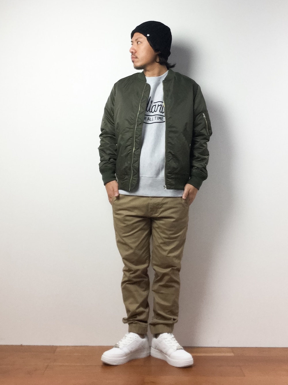「2 class.icsのウールニットキャップ（ニットキャップ/ビーニー、ブラック系）」を使った、B-chanさん（メンズ・166cm）の秋コーディネートの1枚目の写真