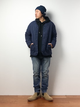 「WEGO（ウィゴー）のアイテム（ノーカラージャケット）」を使った、B-chanさん（メンズ・166cm）の秋コーディネート