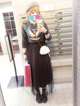 「RNA-N（アールエヌエーエヌ）のアイテム（ハンチング/ベレー帽）」を使った、ちー♡さん（レディース・170cm）の秋コーディネート