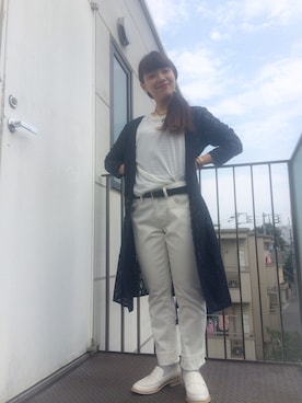 「AS KNOW AS PINKY（アズノゥアズピンキー）のアイテム（その他アウター）」を使った、王英さん（レディース・153cm）の夏コーディネート