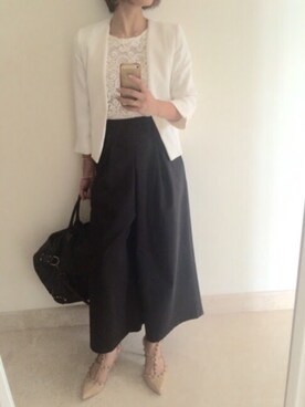 「widepants」｜ERIさん（レディース・155cm）の冬コーディネート