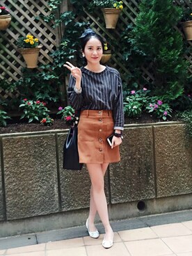 「SpRay PREMIUM（スプレイプレミアム）のアイテム（スカート）」を使った、hakuさん（レディース・160cm）の秋コーディネート