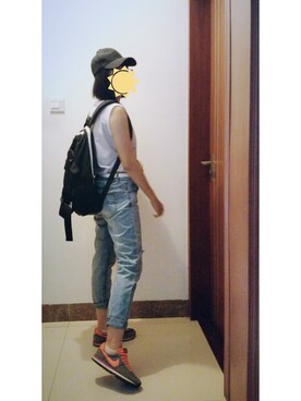 「ADER（アデル）のアイテム（帽子）」を使った、ゆ魚さん（レディース・159cm）の秋コーディネート