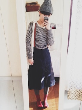 「ひざ下」｜mah0さん（レディース・154cm）の冬コーディネート
