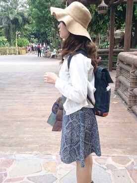 「FOREVER 21（フォーエバー トゥエンティーワン）のアイテム（サンバイザー）」を使った、yuhsinユシンさん（レディース・160cm）の夏コーディネート